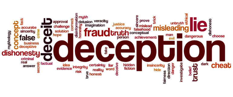 Deception word cloud concept